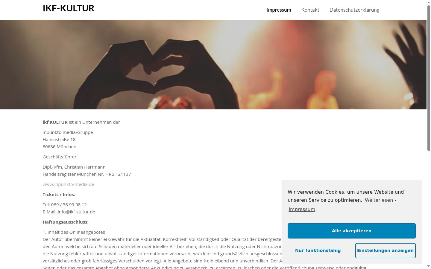 Screenshot del banner di consenso mostrato prima di qualsiasi interazione
