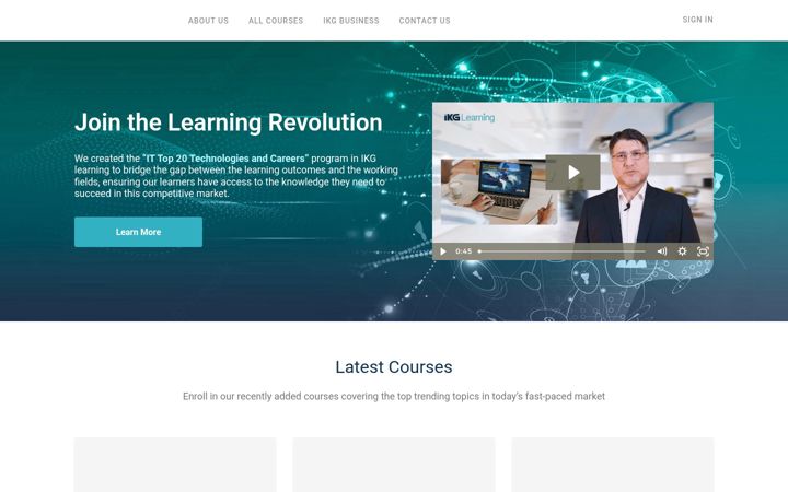 Screenshot of ikglearning.com