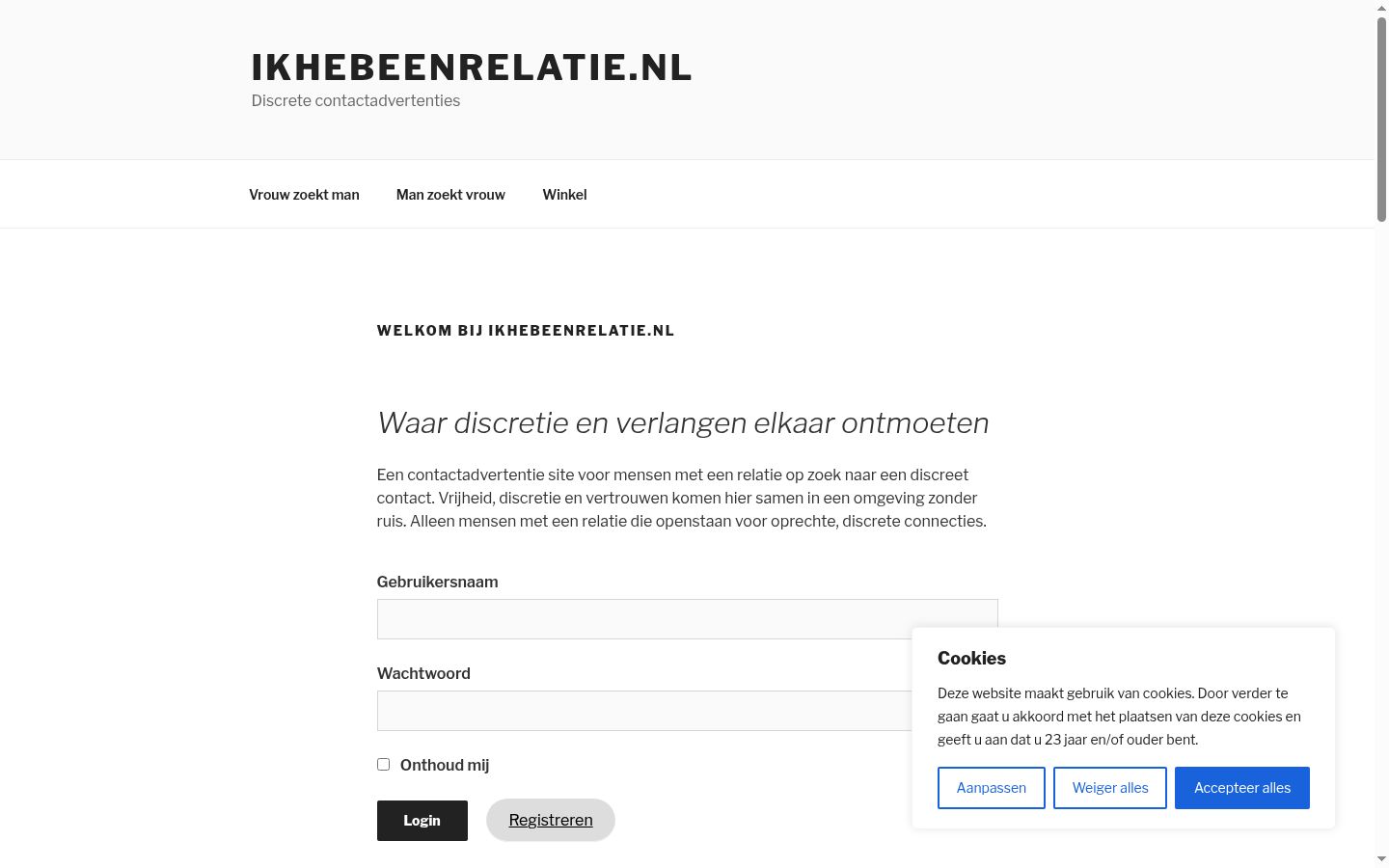 Screenshot tal-banner tal-kunsens muri qabel kwalunkwe interazzjoni