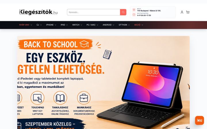 Screenshot of ikiegeszitok.hu