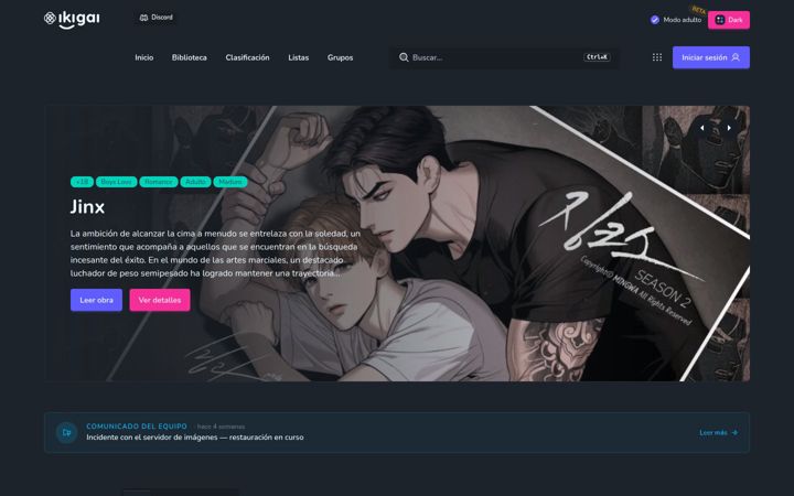 Screenshot of ikigaicomics.lat