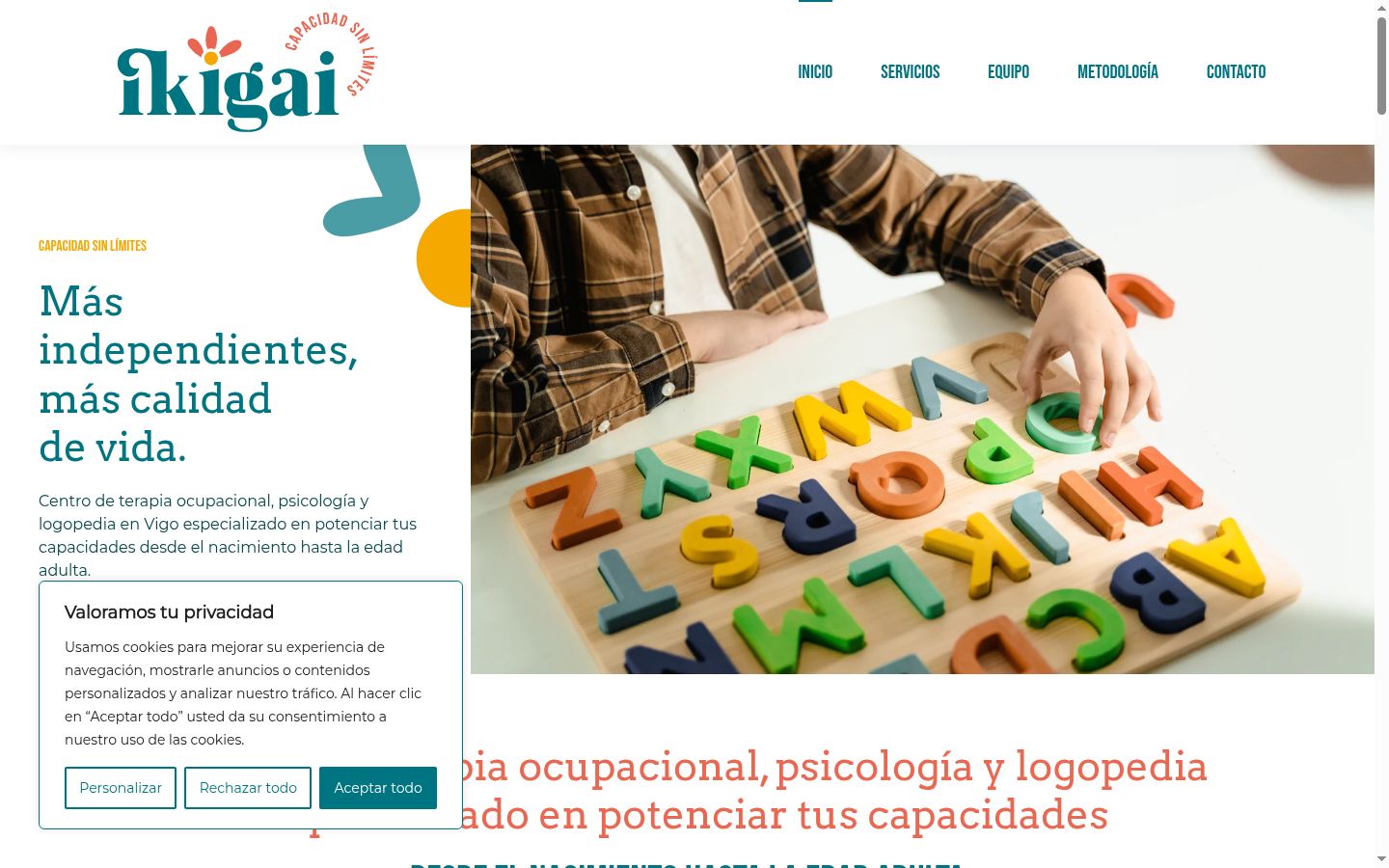 Captura de pantalla del banner de consentimiento mostrado antes de cualquier interacción
