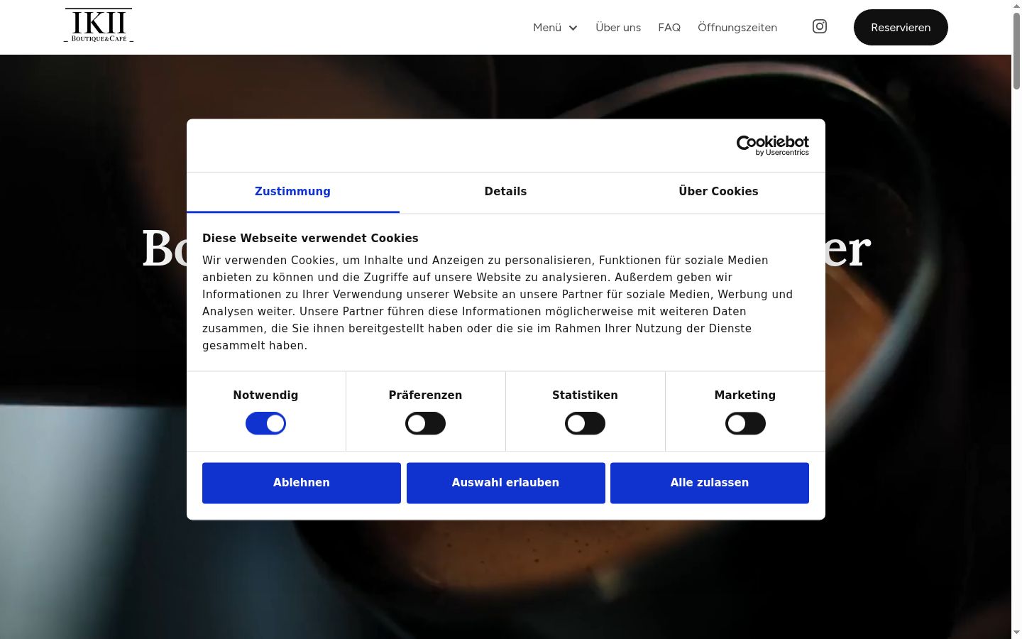 Screenshot του banner συγκατάθεσης που εμφανίστηκε πριν από οποιαδήποτε αλληλεπίδραση