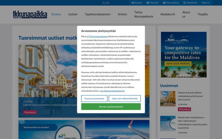 Screenshot of ikkunapaikka.fi
