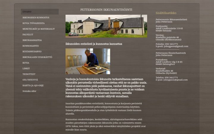 Screenshot of ikkunapettersson.fi