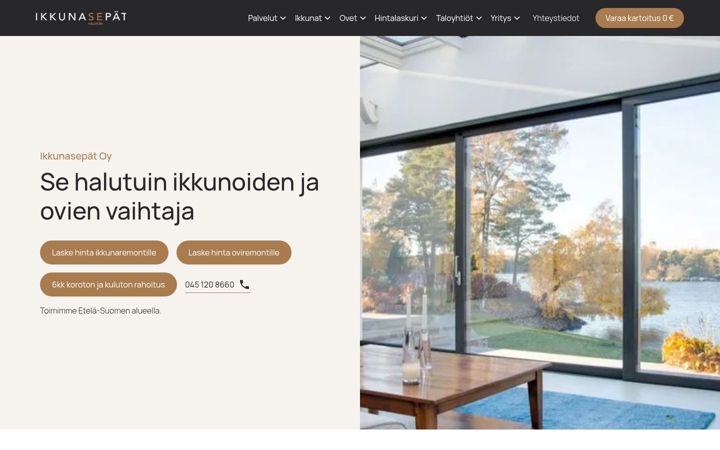 Screenshot of ikkunasepat.fi