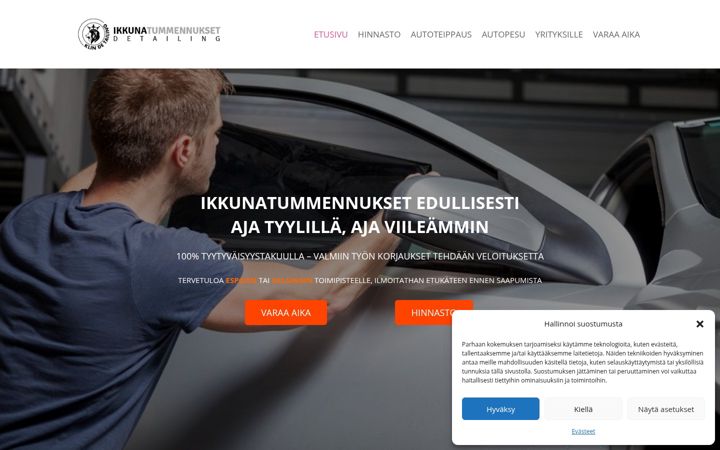 Screenshot of ikkunatummennukset.fi