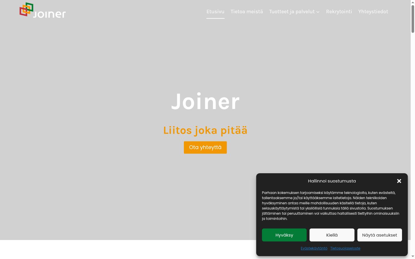 Screenshot des Einwilligungsbanners vor jeglicher Interaktion