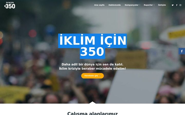 Screenshot of iklimicin350.org
