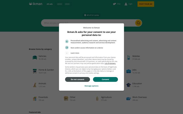 Screenshot of ikman.lk