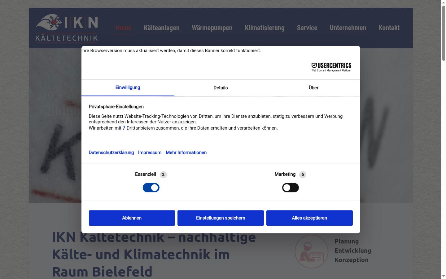 Screenshot tal-banner tal-kunsens muri qabel kwalunkwe interazzjoni