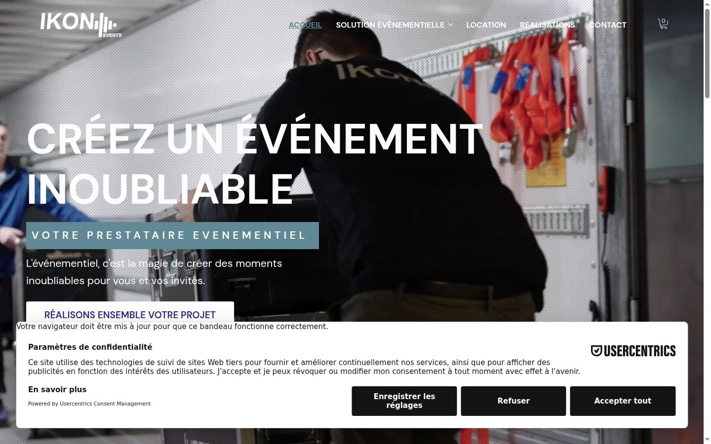 Screenshot tal-banner tal-kunsens muri qabel kwalunkwe interazzjoni