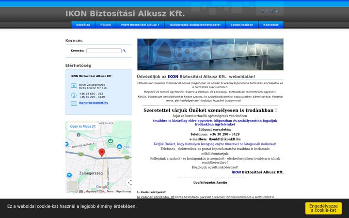 Screenshot of ikonkft.hu
