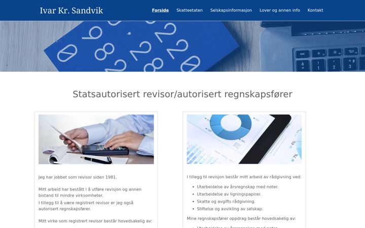 Screenshot of iksandvik.no