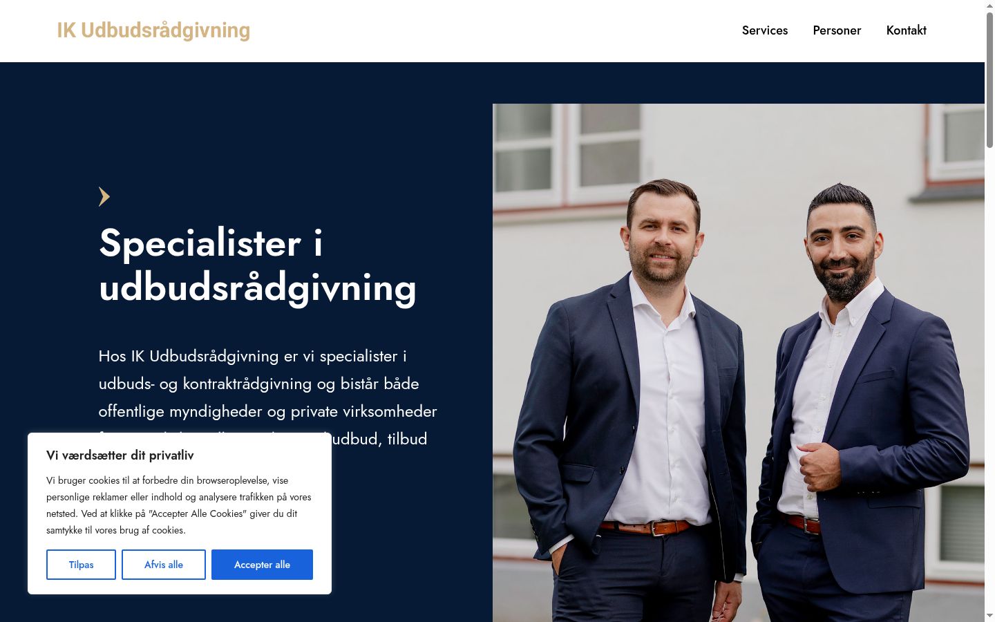 Skjermbilde av samtykkebanneret slik det vises før noen interaksjon