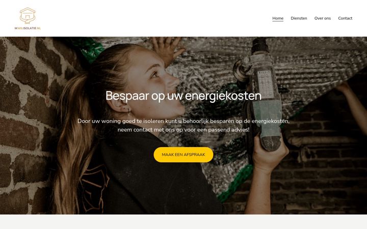 Screenshot of ikwilisolatie.nl