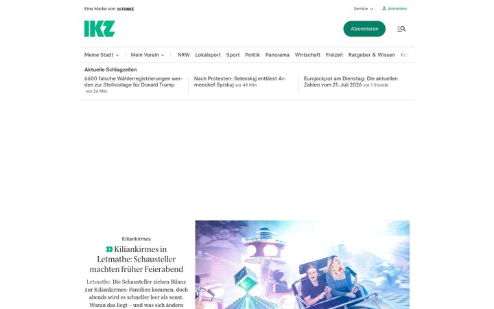 Screenshot of ikz-online.de
