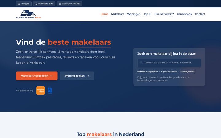 Screenshot of ikzoekdebestemakelaar.nl