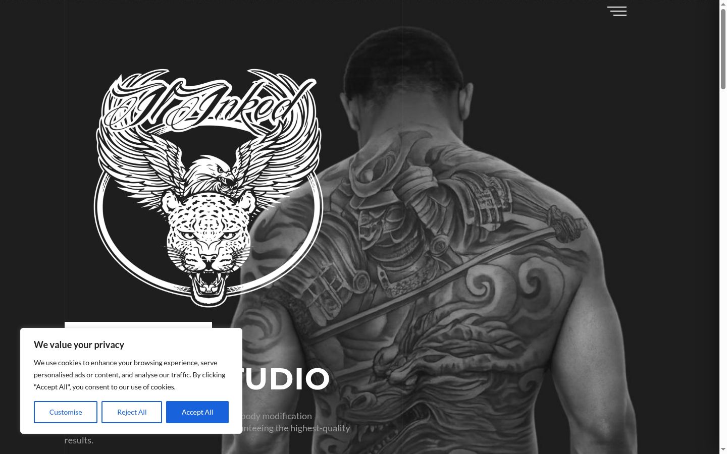 Captura de pantalla del banner de consentimiento mostrado antes de cualquier interacción