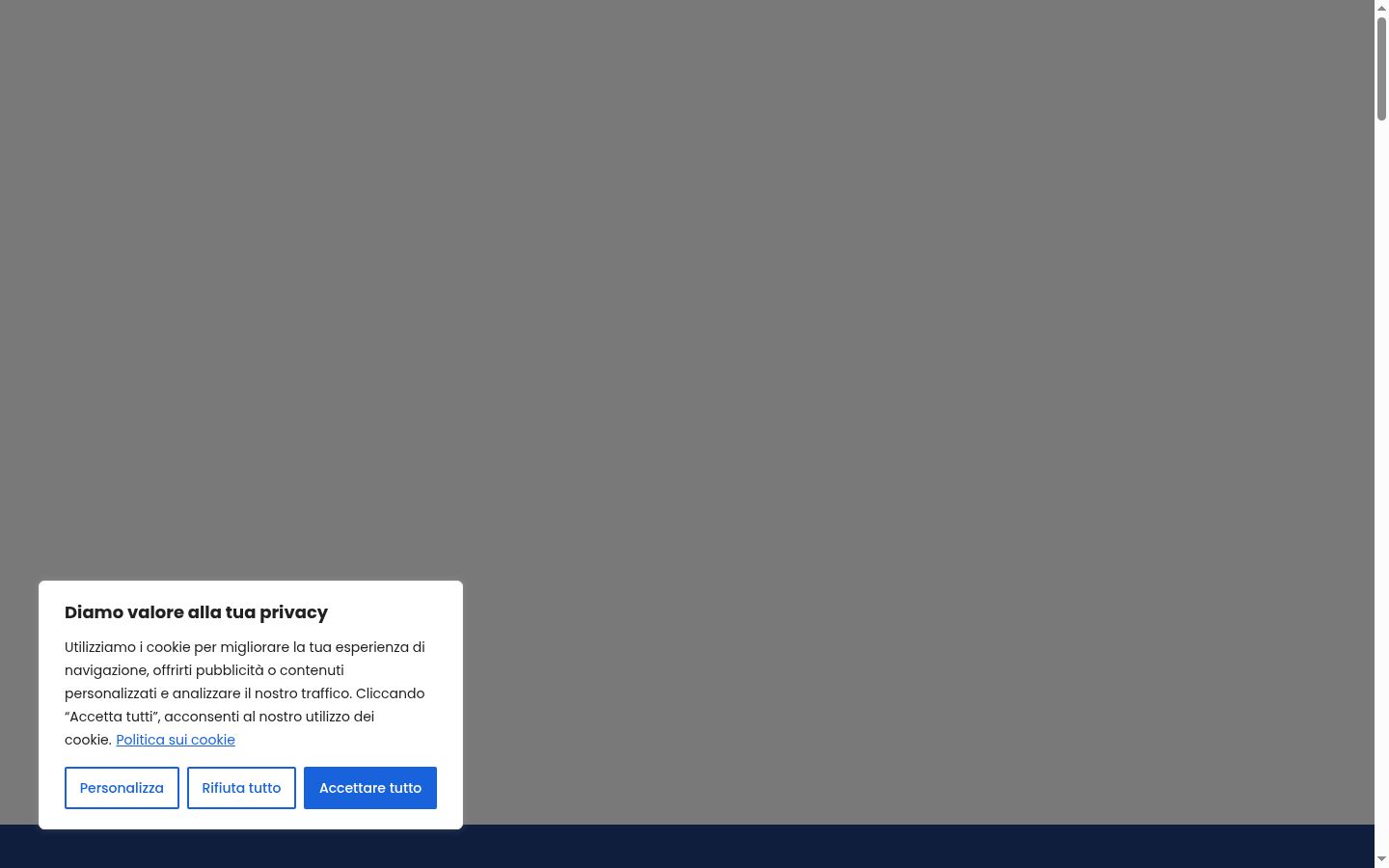 Captura de pantalla del banner de consentimiento mostrado antes de cualquier interacción