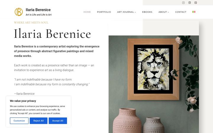 Екранна снимка на ilariaberenice.com