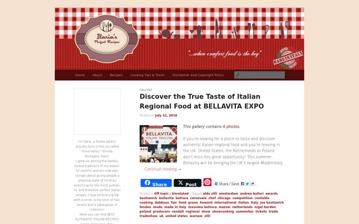 Екранна снимка на ilariasperfectrecipes.com