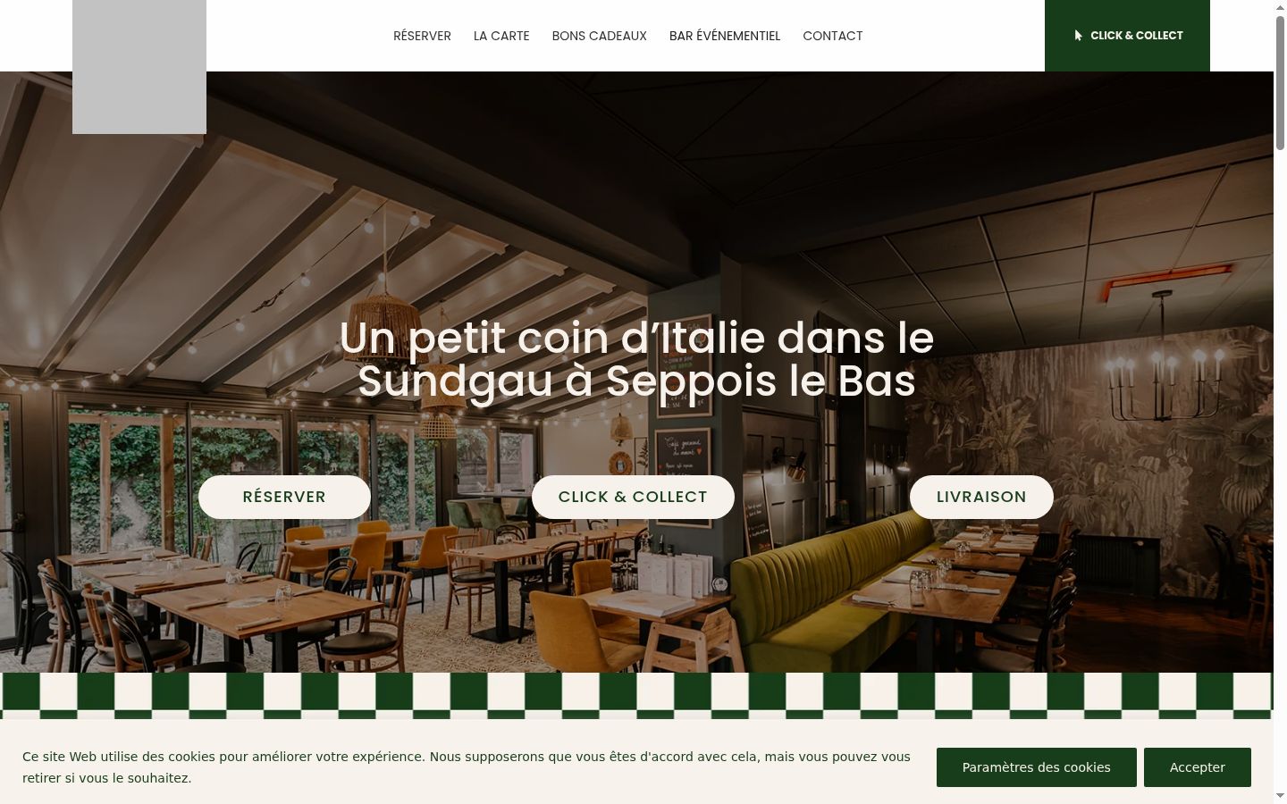 Screenshot del banner di consenso mostrato prima di qualsiasi interazione