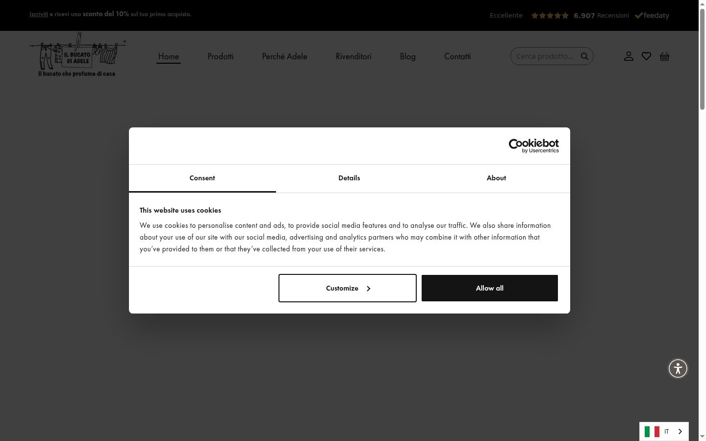 Screenshot tal-banner tal-kunsens muri qabel kwalunkwe interazzjoni