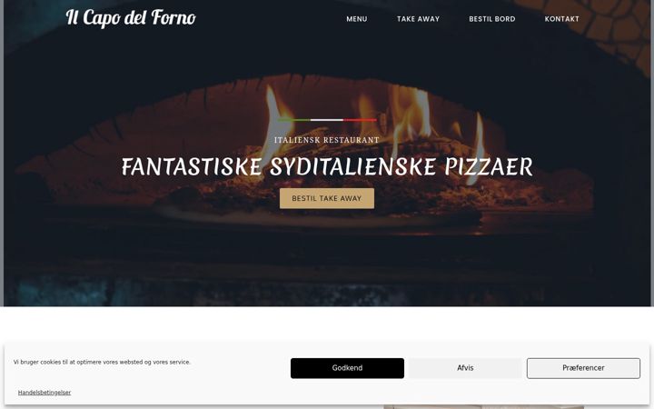Screenshot of ilcapodelforno.dk