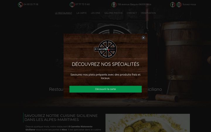 Screenshot of ilcarretto-nice.fr