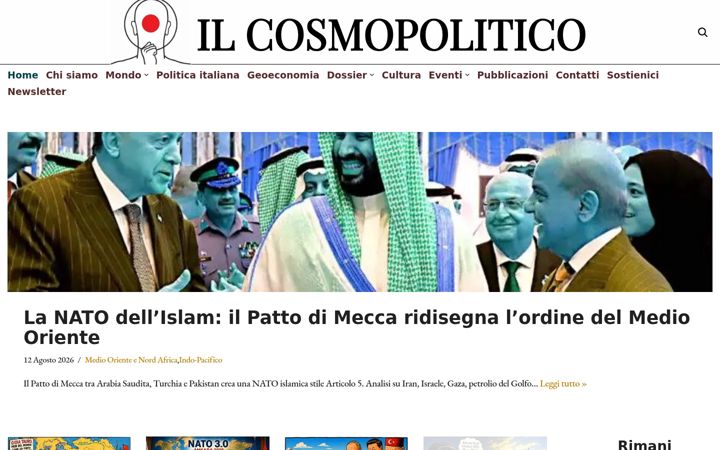 Screenshot of ilcosmopolitico.com