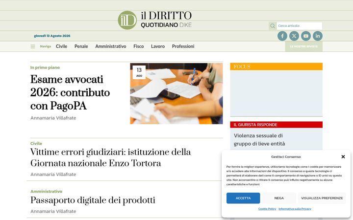 Screenshot of ildiritto.it