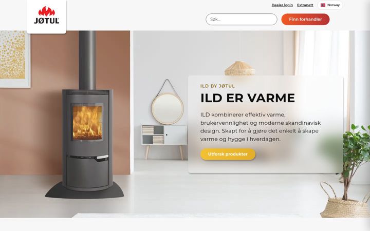 Screenshot of ildstoves.no