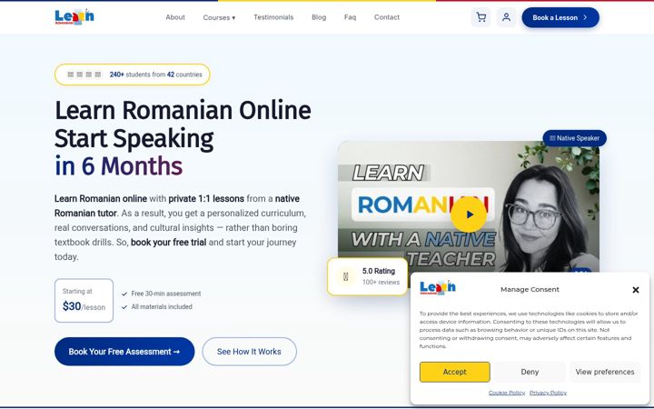 Screenshot of ilearnromanian.com