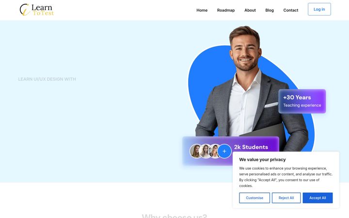Screenshot of ilearntotest.com