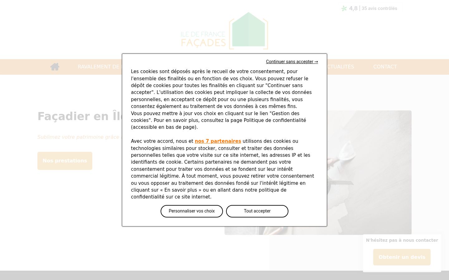 Screenshot del banner di consenso mostrato prima di qualsiasi interazione