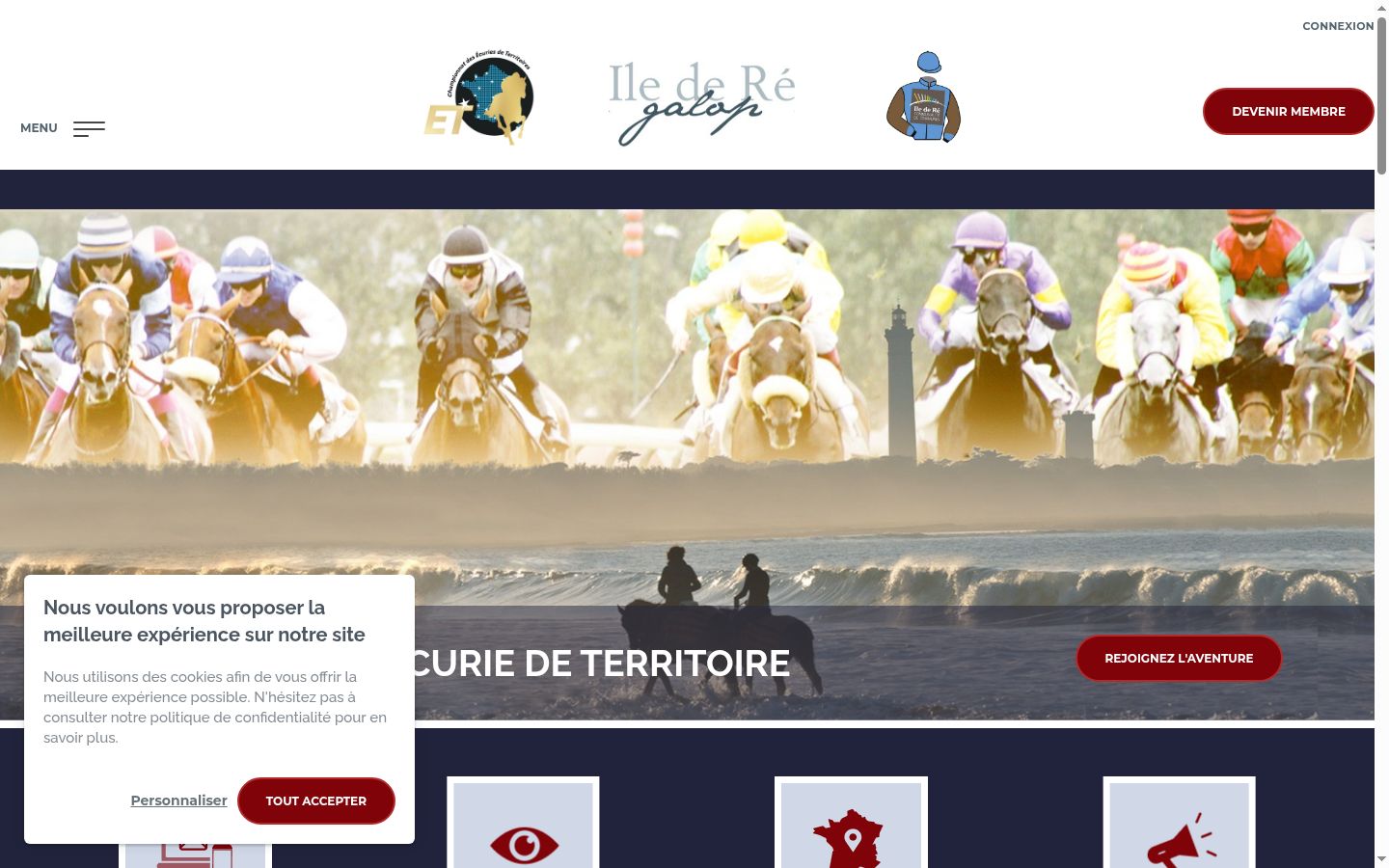 Captura de pantalla del banner de consentimiento mostrado antes de cualquier interacción