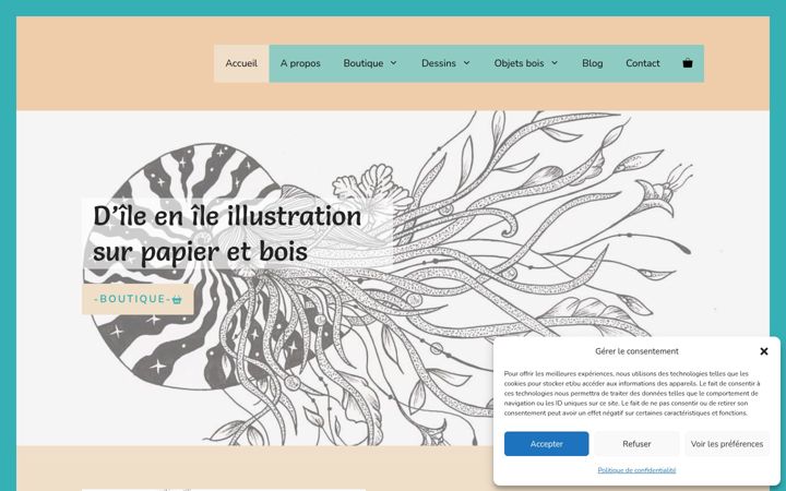 Screenshot of ileeniledessin.com