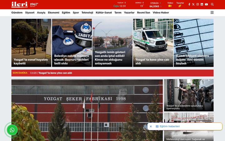 Screenshot of ilerigazetesi.com.tr