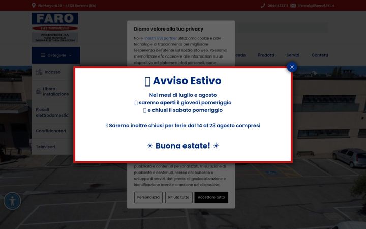 Screenshot of ilfaroelettrodomestici.com