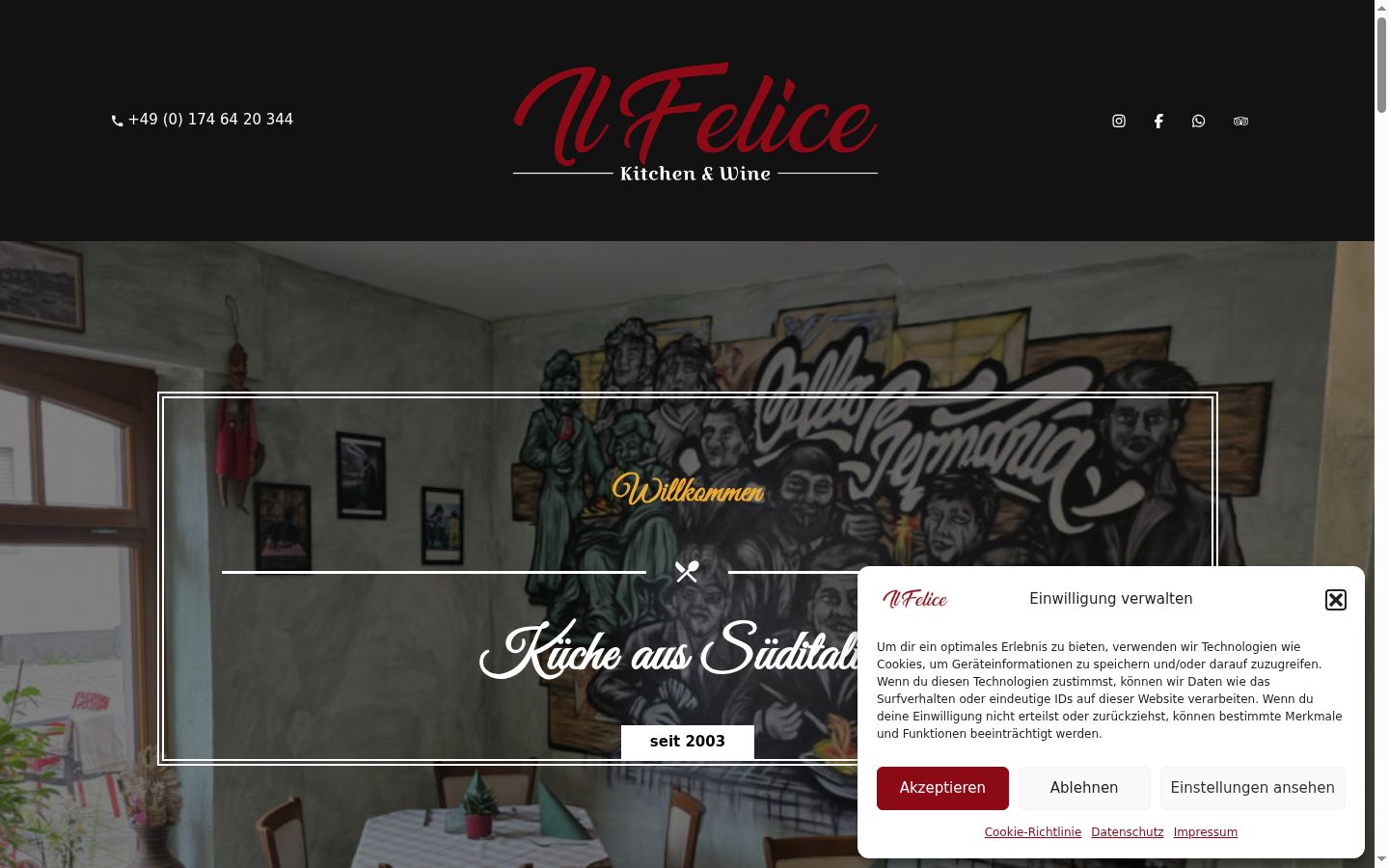 Screenshot of the consent banner shown before any interaction