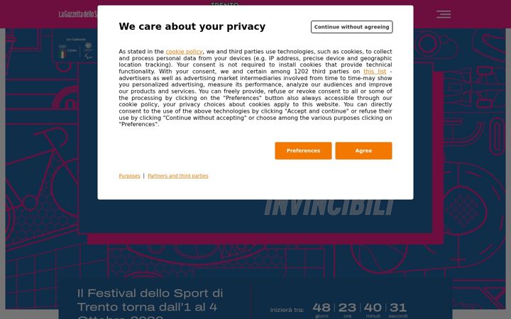 Screenshot of ilfestivaldellosport.it