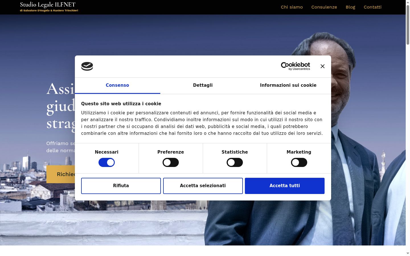 Snímek obrazovky baneru souhlasu zobrazeného před jakoukoli interakcí