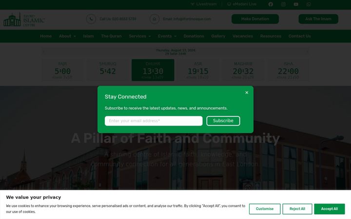 Screenshot of ilfordmosque.org.uk