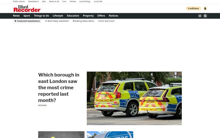 Screenshot of ilfordrecorder.co.uk