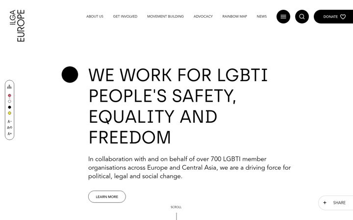 Screenshot of ilga-europe.org