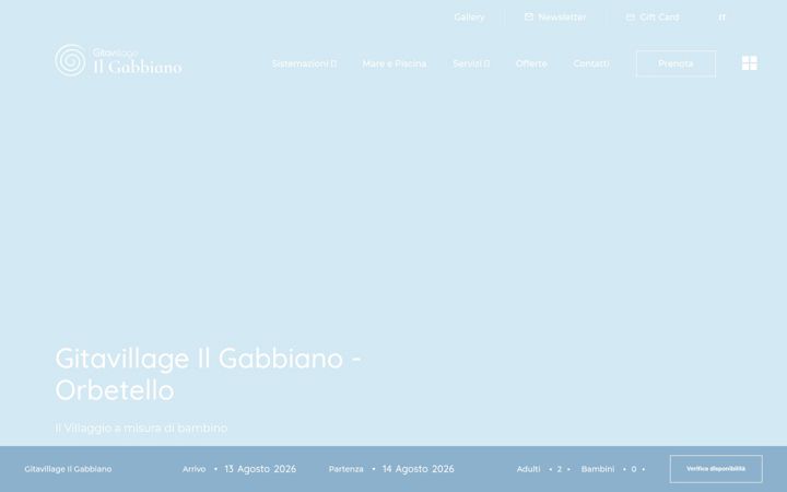 Screenshot of ilgabbianocampingvillage.com