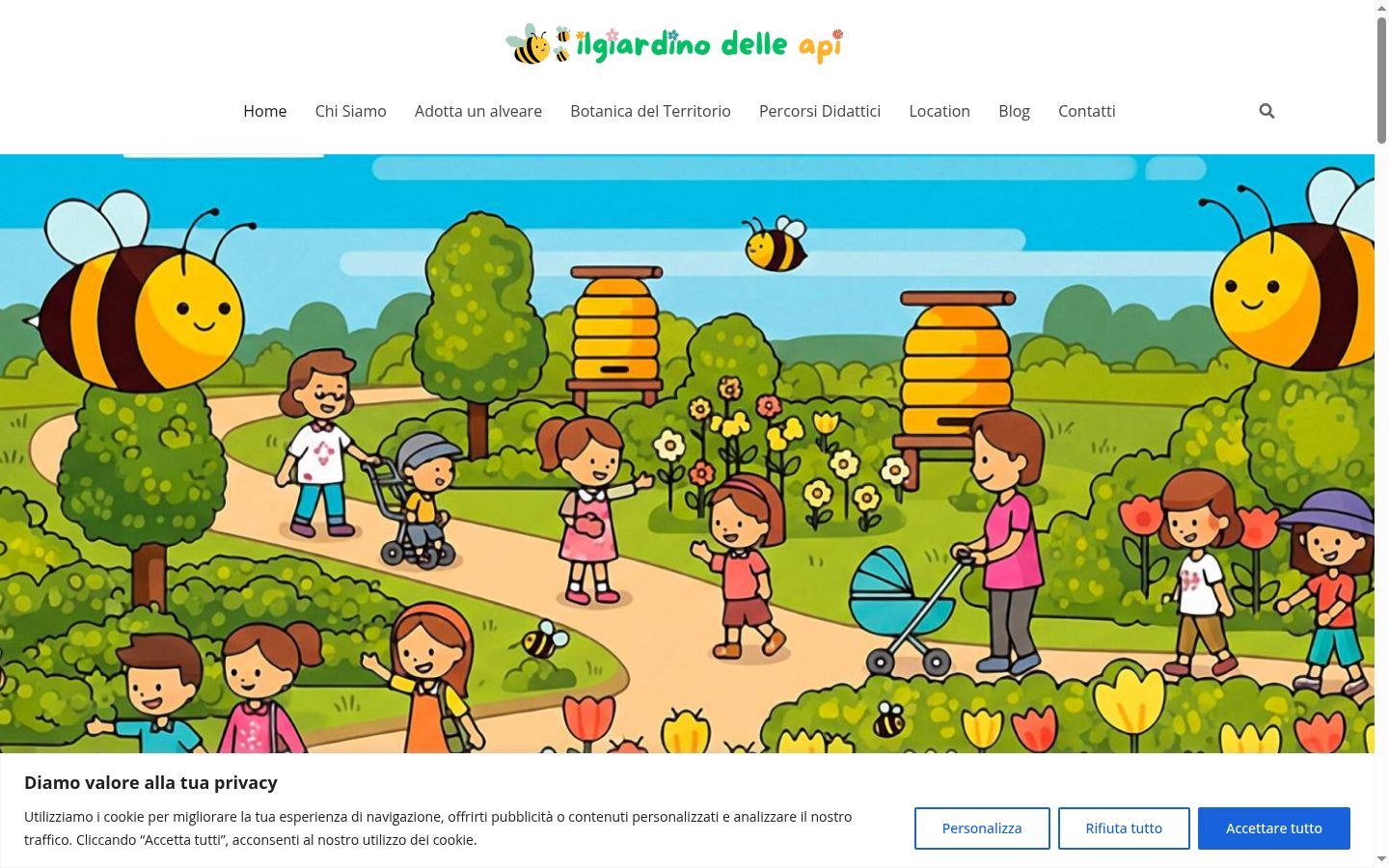 Screenshot del banner di consenso mostrato prima di qualsiasi interazione