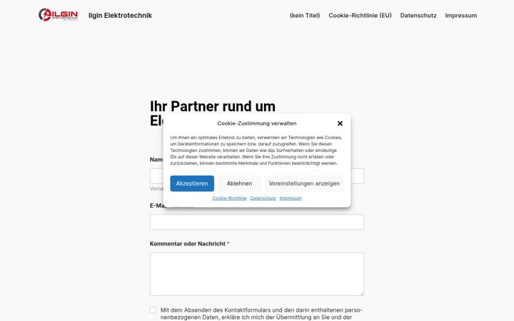 Screenshot of ilgin-elektrotechnik.de