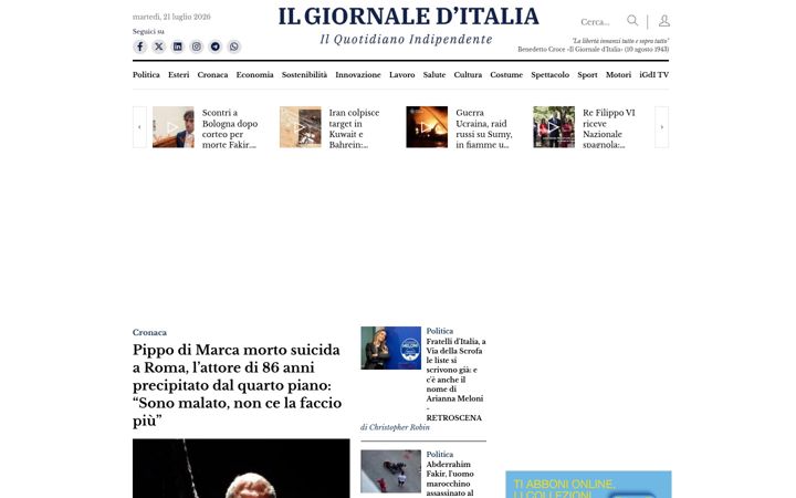 Screenshot of ilgiornaleditalia.it